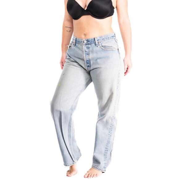 Vintage 1999 Levi 501 Distressed Light Wash Jeans 36x30 - Picture 4 of 10